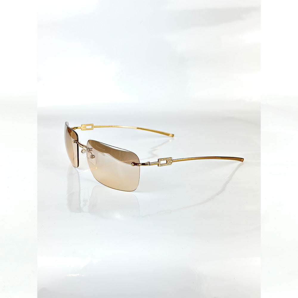 Gold Rimless Sunglasses