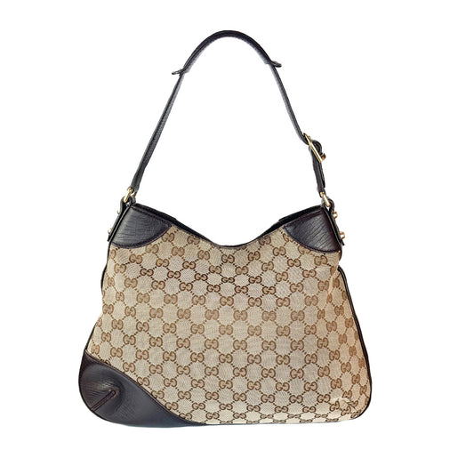 Canvas Brown Leather Handbag