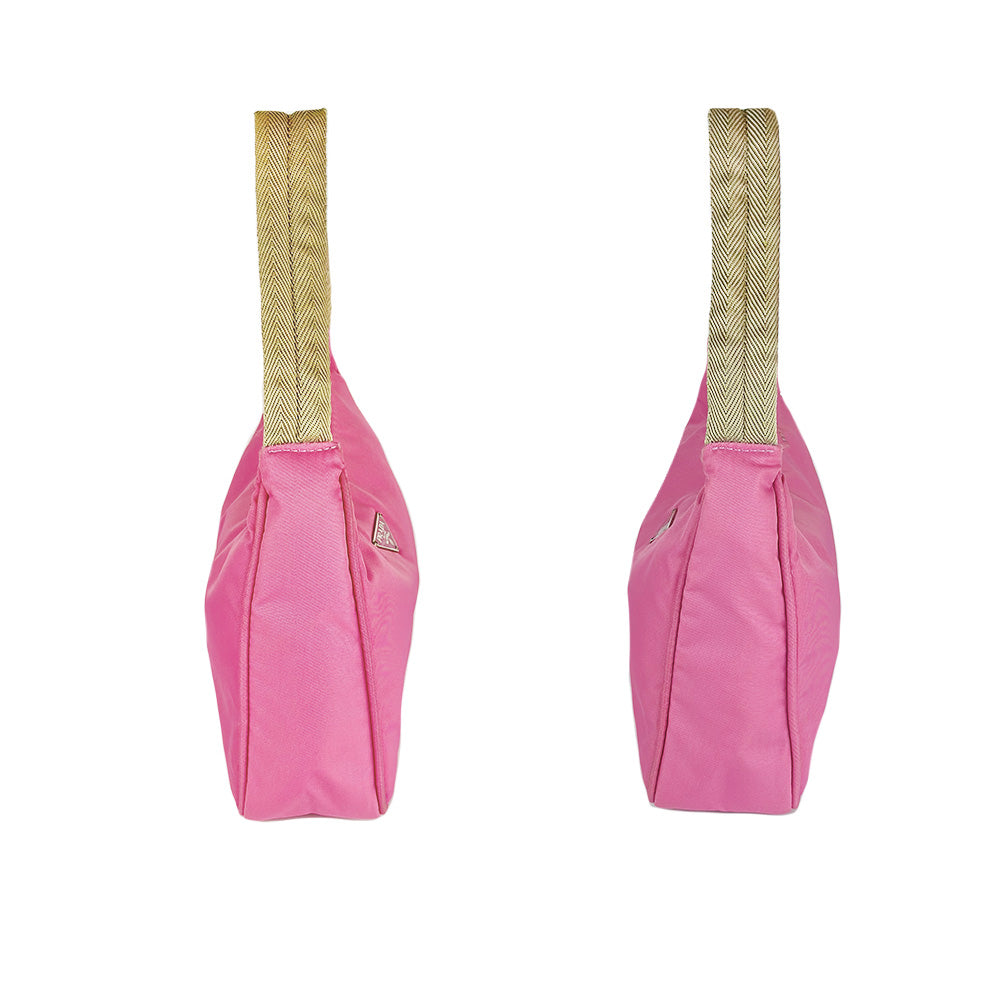 Pink Hobo Mini Nylon Handbag