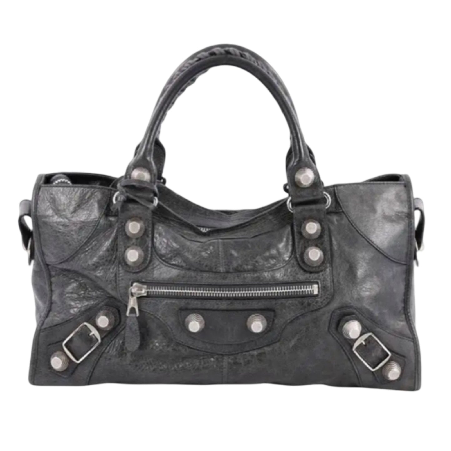 Grey Leather Handbag