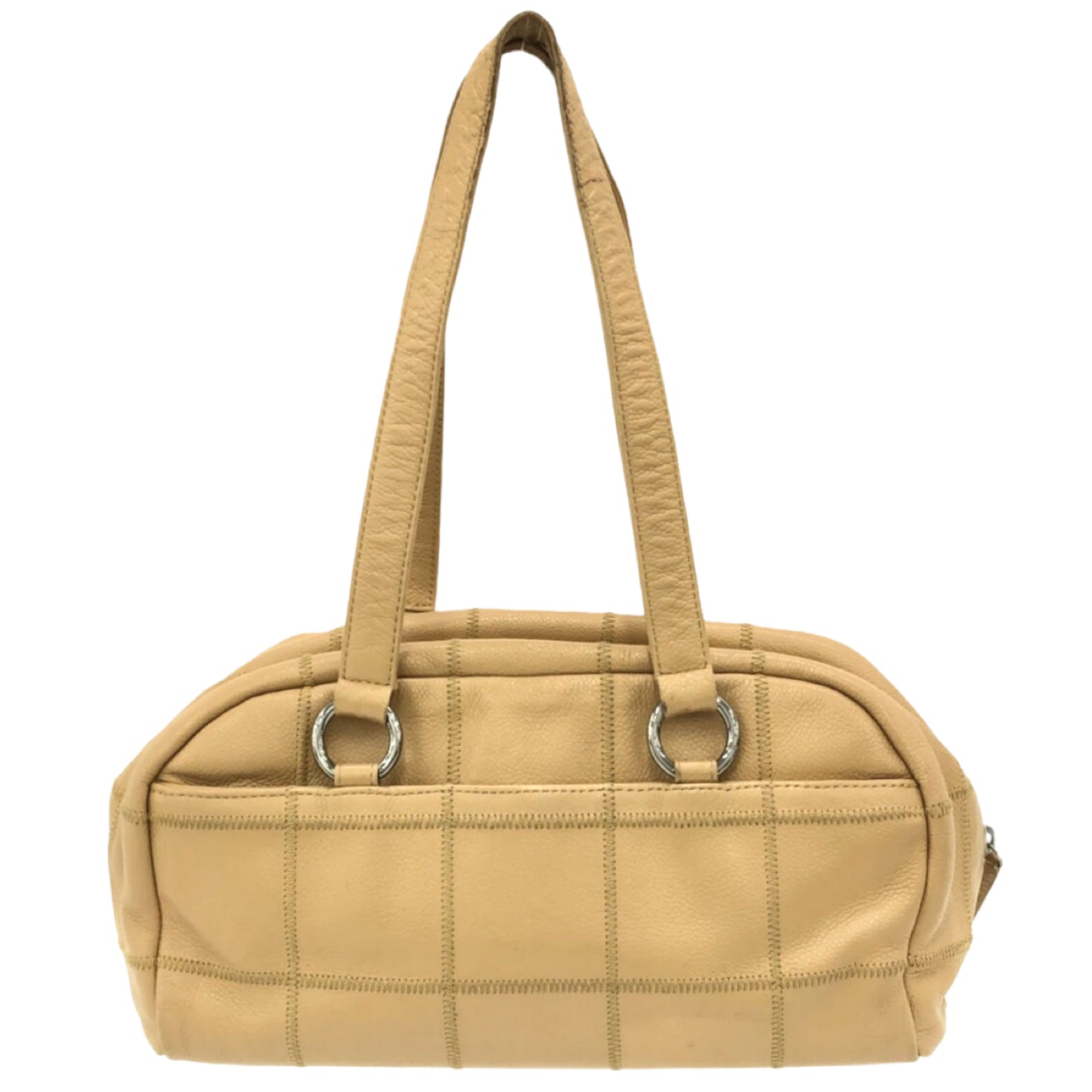 Beige Leather Shoulder Bag