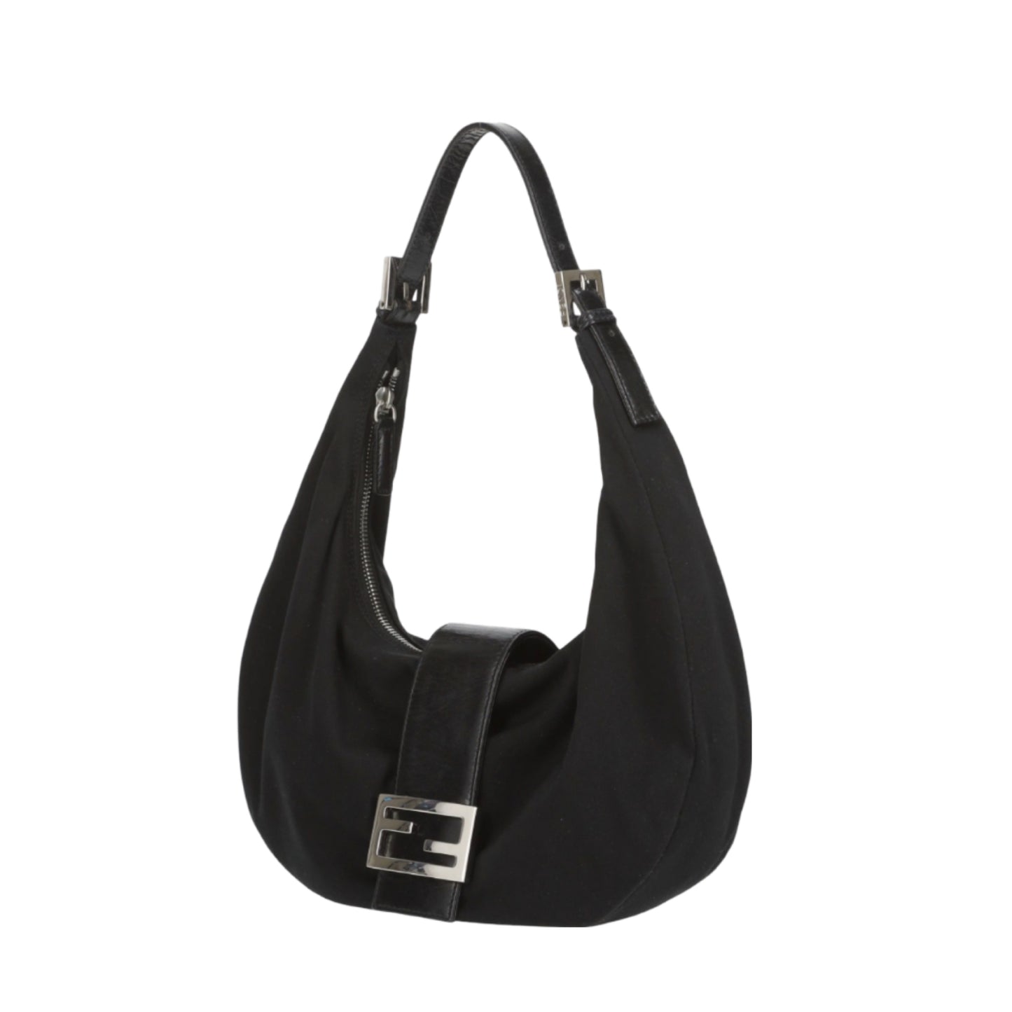 Cloth Half Moon Handbag