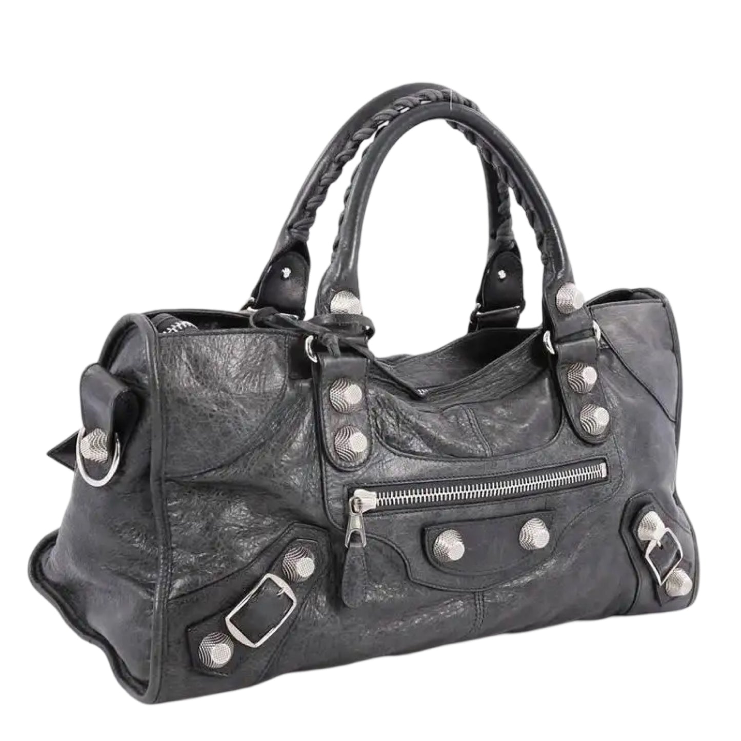 Grey Leather Handbag