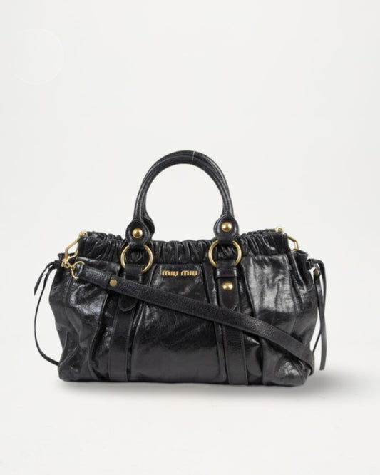 Black Leather Shoulder Bag