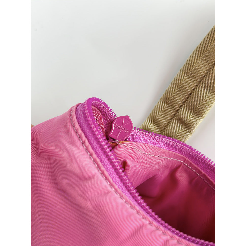 Pink Hobo Mini Nylon Handbag