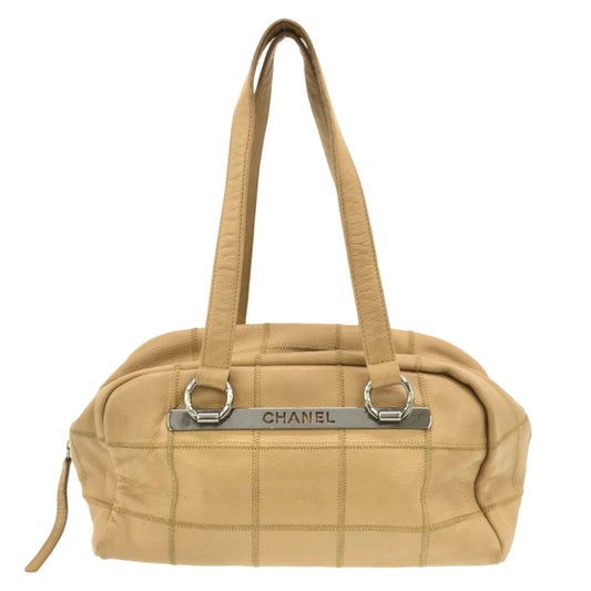 Beige Leather Shoulder Bag