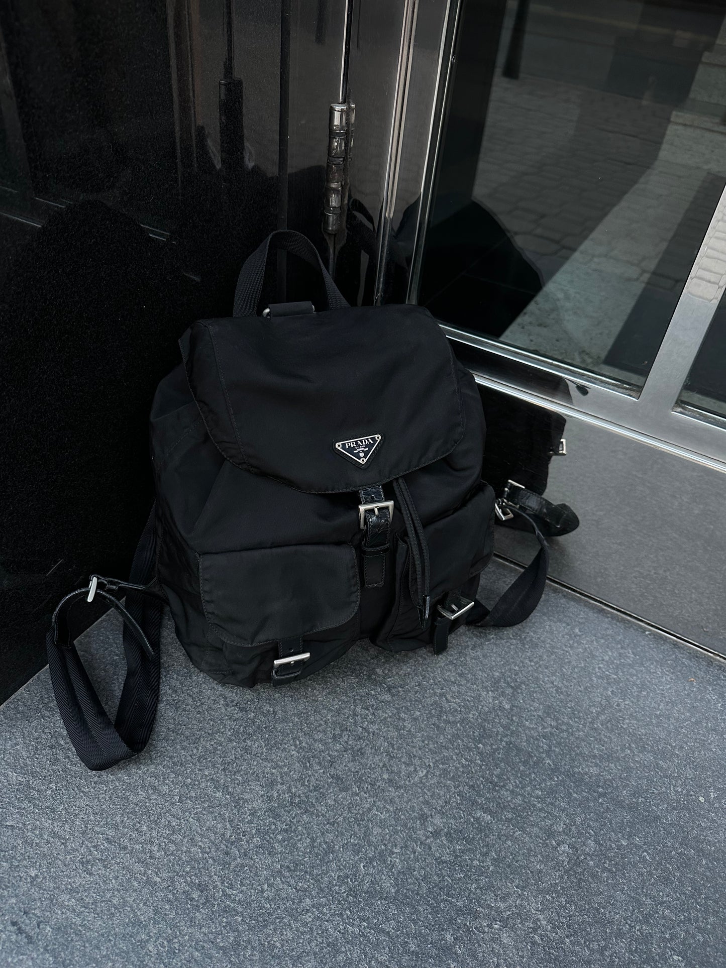 Black Nylon Backpack