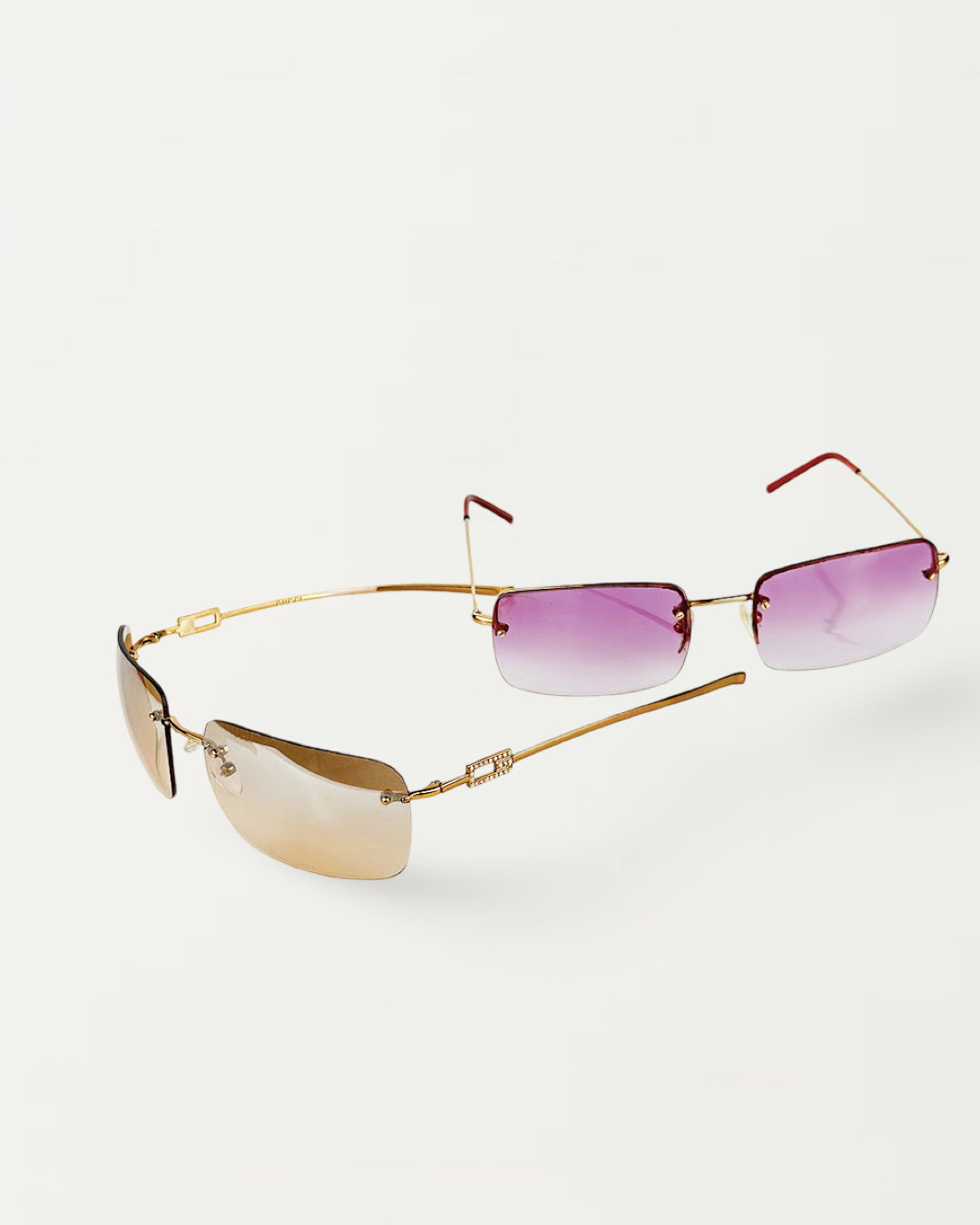 Gold Rimless Sunglasses