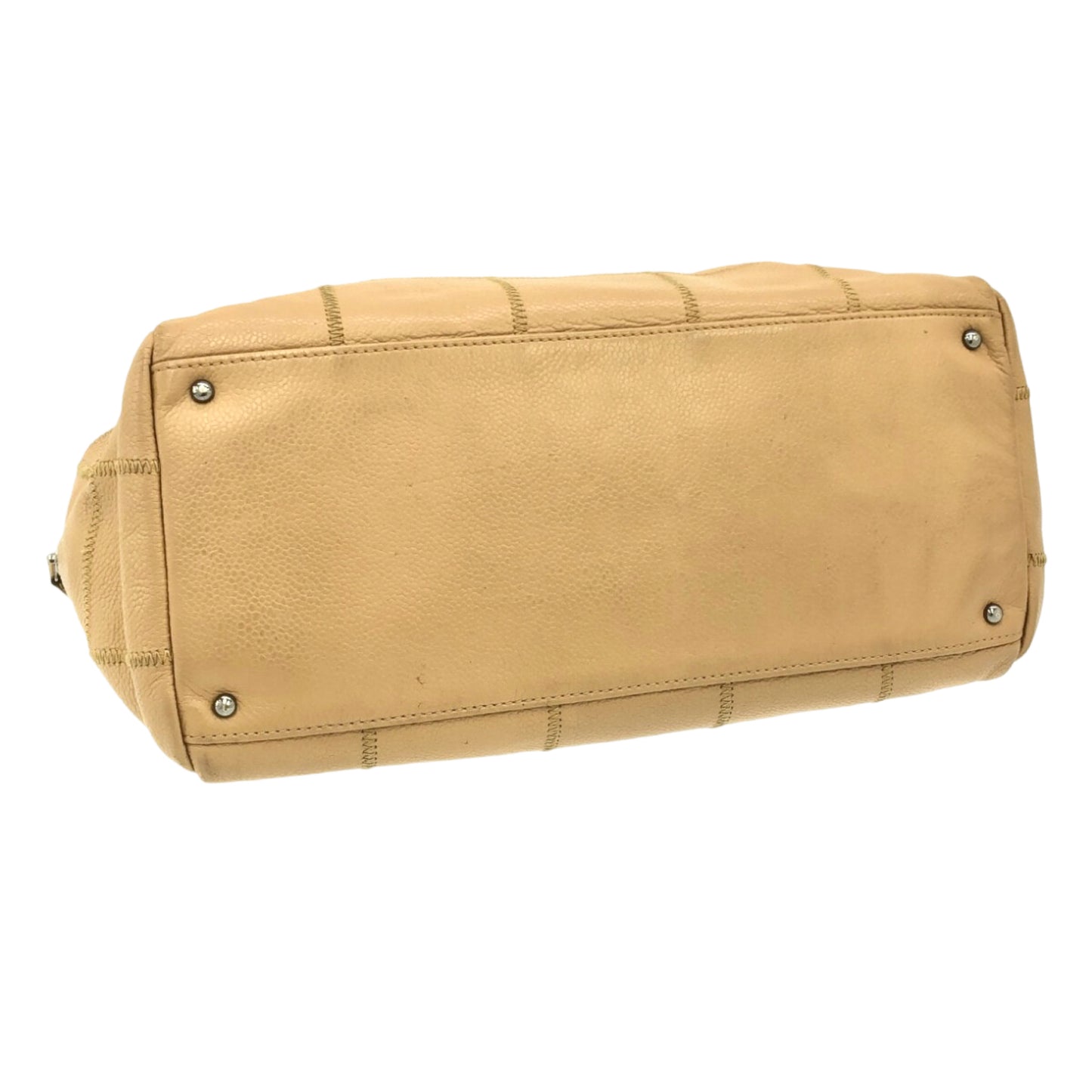 Beige Leather Shoulder Bag