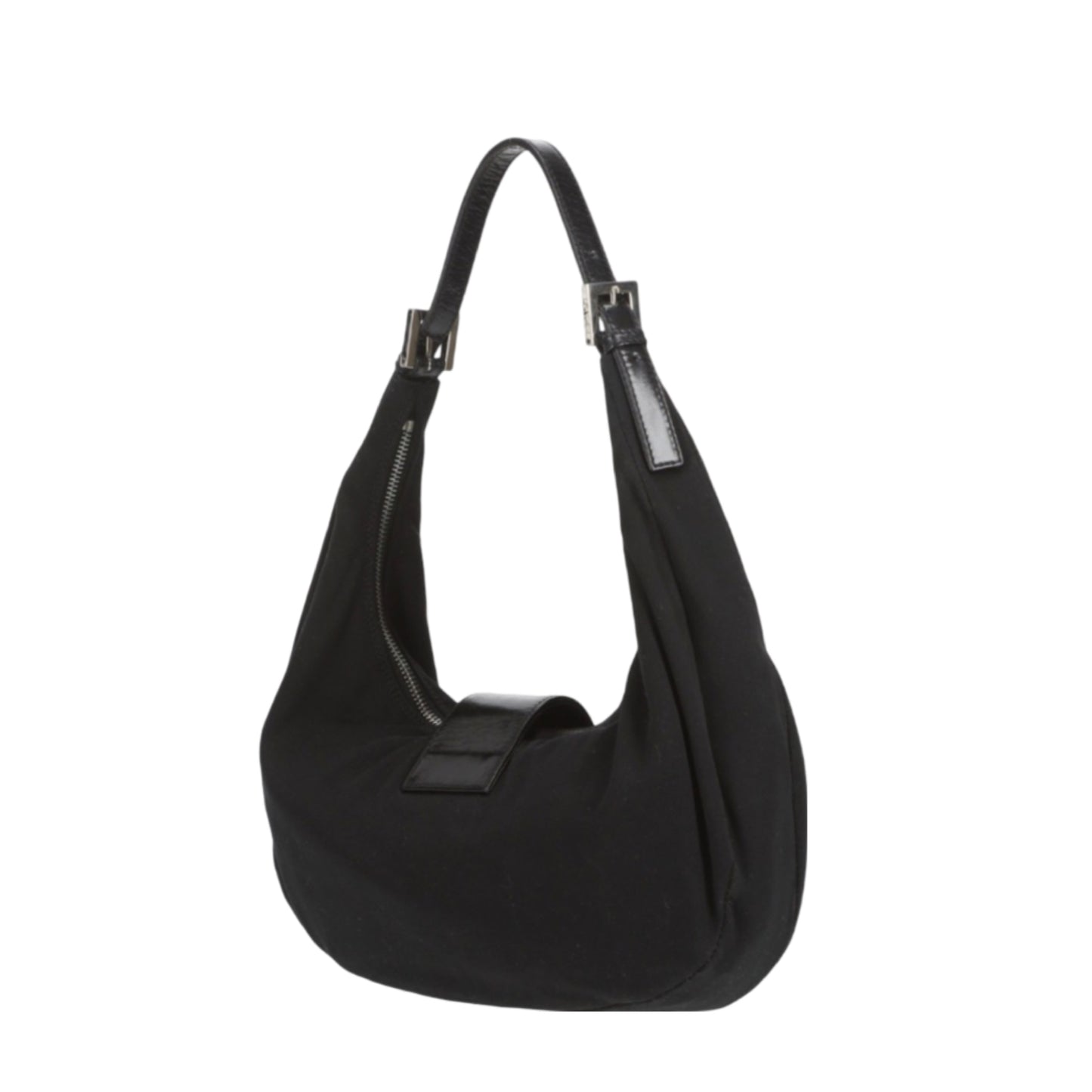 Cloth Half Moon Handbag