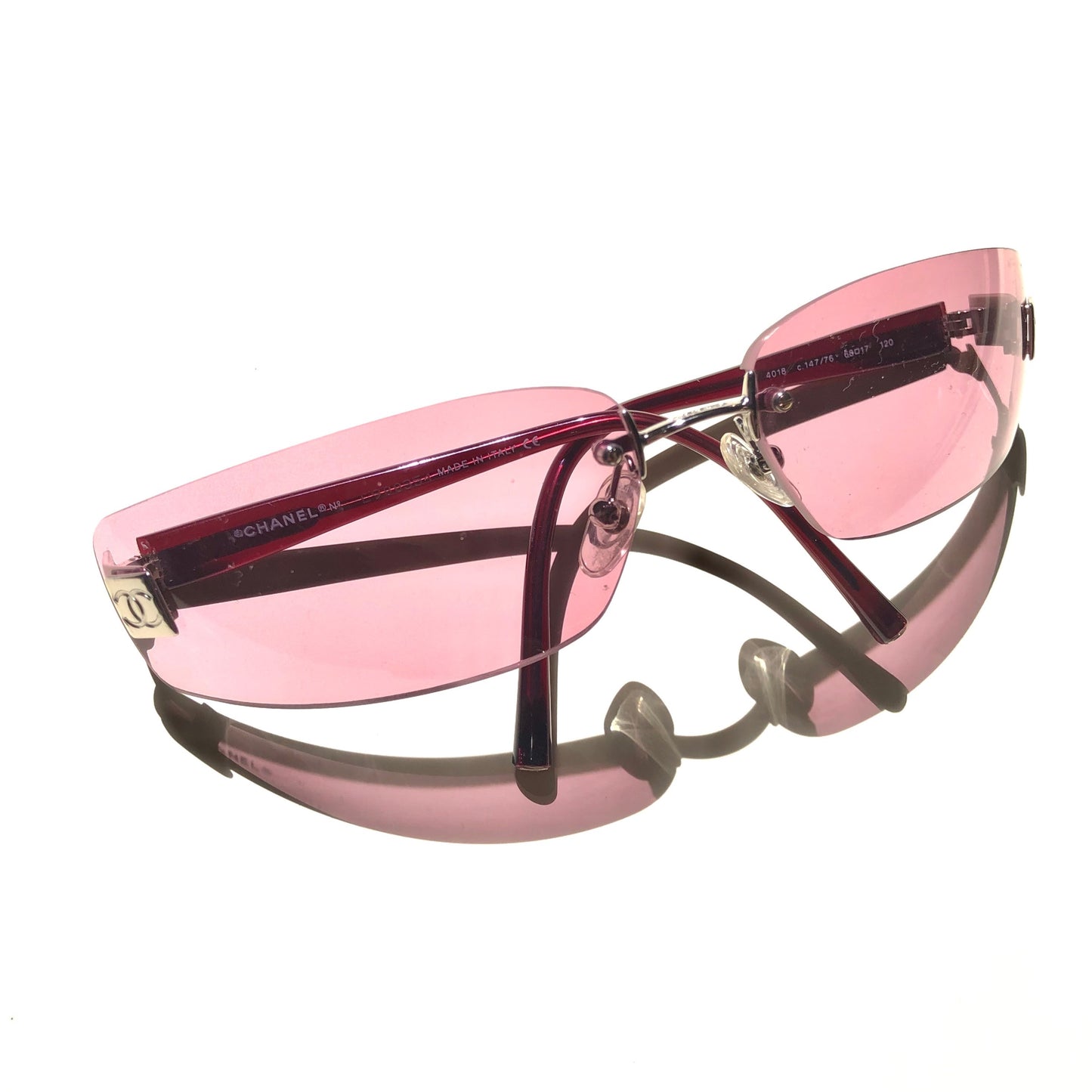 Pink Rimless Sunglasses