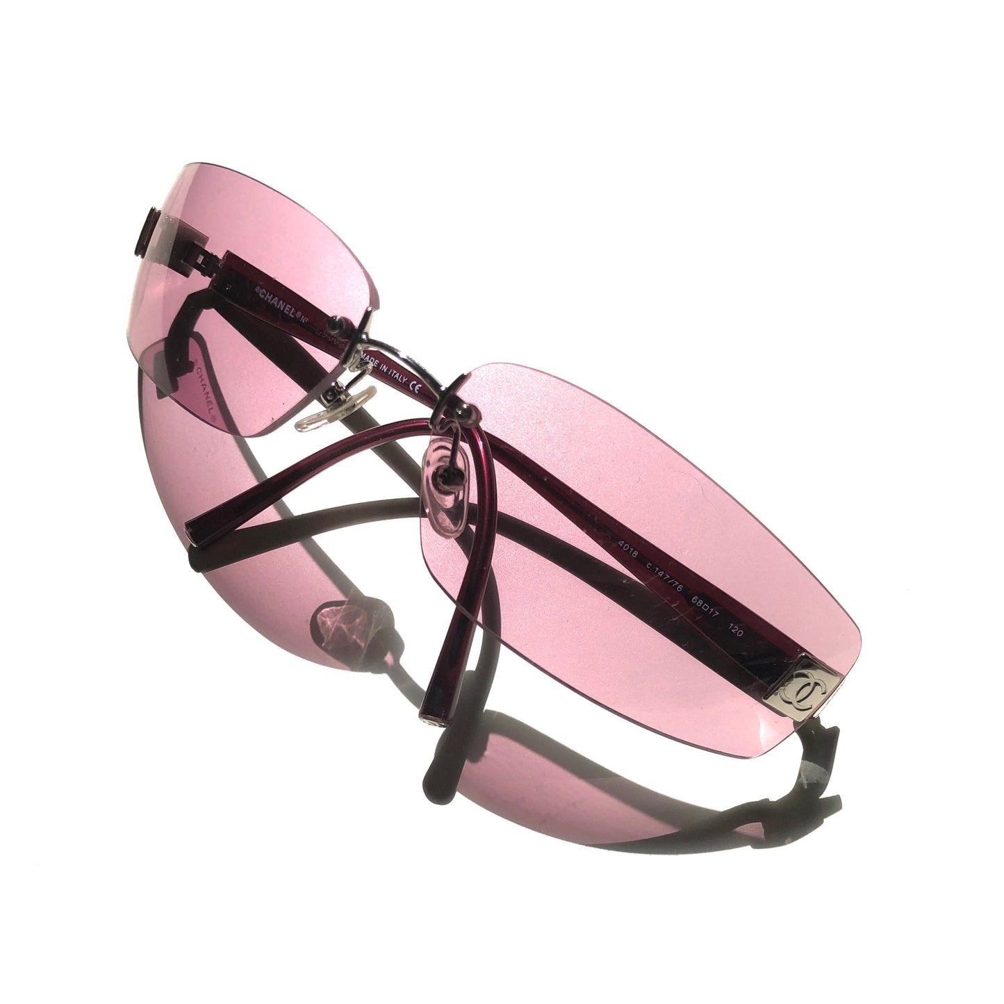 Pink Rimless Sunglasses