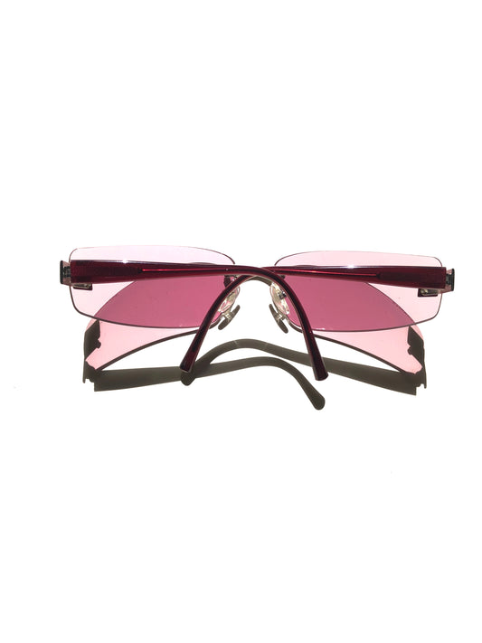 Pink Rimless Sunglasses