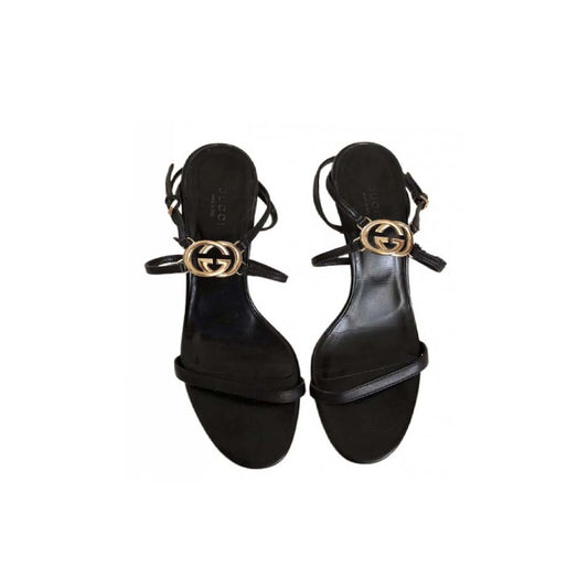 Black Sandals with double G